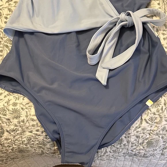 Summersalt Women's Two-Tone Blue One Piece Swimsuit - Picture 6 of 16